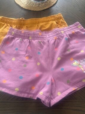 Disney Girls' Pink Polka Dot & Mustard High Waist Shorts